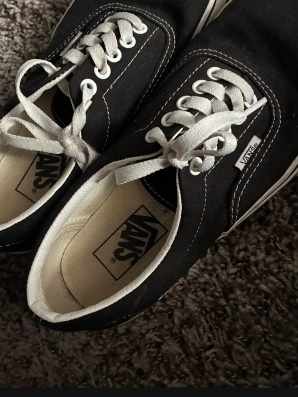 Vans Black and White Canvas Low-Top Sneakers